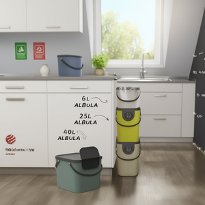 Contenedor de Reciclaje Rotho Albula de 6L, 25L y 40L con Tapa, Ideal para la Separación de Residuos en la Cocina - Product Image 3