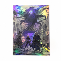 Affiche d'art personnalisée en feuille holographique de qualité supérieure, impression d'anime/manga, illustration holographique métallique, affiches de fanart de collection