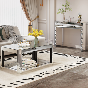 Baked Curved Mirror Modern Wood Coffee <b>Table</b> Living Room <b>Adjustable</b> <b>Height</b> Lift Center <b>Table</b> Premium Furniture - Product Image 2