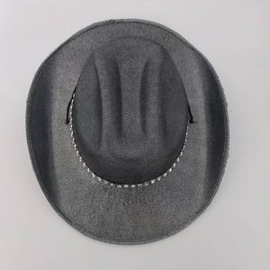 Sombrero de Vaquero Negro de Color Sólido, Fibra Modal, Unisex, Estilo Occidental, para Fiestas, Protección Solar, Cuatro Estaciones - Product Image 2