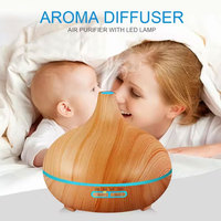 Difusor de Aromas Portátil de Madera Moderno ODIS, Difusor de Aroma Ultrasónico con Luz LED para Aceites Esenciales, Aromaterapia para el Hogar