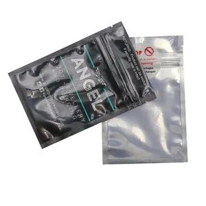 3 Side Seal Resealable Smell Proof Metallic Mylar Ziplock Flat Pouch Custom Printed Aluminum Foil Zip Lock Plastic Bag