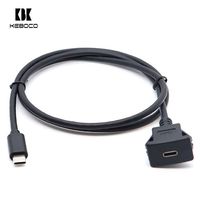 Câble d'extension USB 2.0 Type-C à port unique, charge rapide, résistant à l'eau IP65, montage sur tableau de bord, blindage tressé, pour imprimante iOS