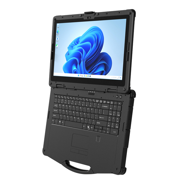 15.6 Inch Rugged Windows Laptop Intel Core I5 I7 12th Gen TPM 2.0 Hot Swap Battery IP65 MIL STD 810H Optional 4G 5G Network NFC