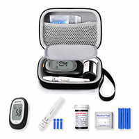 Étui de rangement rigide personnalisé en EVA pour lecteur de glycémie, sac portable antichoc pour kit de test diabétique, pochette de rangement médical en EVA