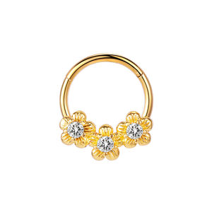 ZESENLIN निविड़ अंधकार तांबा भारतीय फूल तितली नाक अंगूठी क्लिकर महिलाओं के लिए लटकना छेदा नाक भेदी गहने - Product Image 6