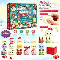 Calendrier de l'Avent Mystère de Noël : Boîte Surprise de Jouets Squishy Mini Sensoriels Anti-Stress en Forme de Dumpling – Cadeau