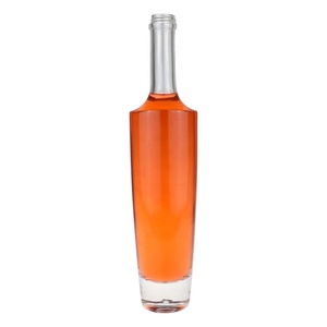 Bouteille de whisky en verre en forme de trompette, une bouteille de whisky à étiquette rouge, bouteille de whisky pour whisky - Product Image 4