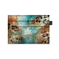 Impression personnalisée disponible Nouveau porte-cartes de crédit unisexe en PU double face de haute qualité, motif animal, best-seller, avec bouton