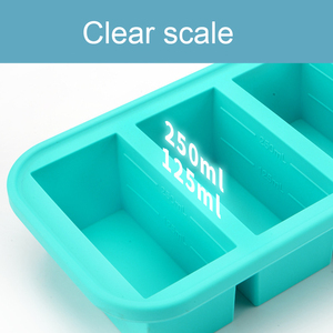 Four lave-vaisselle <span class=keywords><strong>Silicone</strong></span> soupe congélateur moule conteneur nourriture congélation Cubes plateau de rangement <span class=keywords><strong>avec</strong></span> <span class=keywords><strong>couvercle</strong></span> - Product Image 3