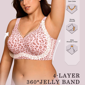 Reggiseno Seamless Jelly OEM ODM Pronto per la Spedizione, Reggiseno Plus Size da Donna con Spalline Larghe e Stampa Leopardata - Product Image 1