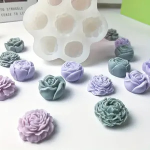 Großhandel 3D handgemacht 7 Arten von Blume Fondant Kuchen Dekoration Silikonformen Schokolade Süßigkeiten Herstellung Silikonform