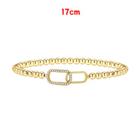 Charme en acier inoxydable plaqué or à la mode pour femmes pour Bracelet croix trombone coeur perlé Bracelets extensibles non ternis