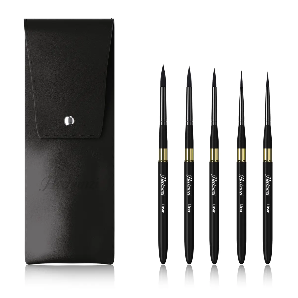 Yüksek kalite 5 adet siyah naylon saç seyahat sanatçı fırçalar Mini detay boya fırça setleri yüz boyama fırçalar