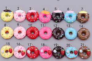 Breloques gâteau à donuts en résine, jouets pour enfants, imitation de nourriture, <span class=keywords><strong>dessert</strong></span>, donuts, cadeaux, accessoires - Product Image 3