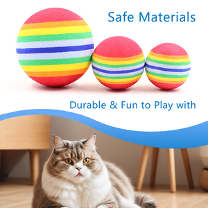 Giocattolo per Gatti, Palla Resistente ai Graffi e ai Morsi, Palla Arcobaleno Durevole e Divertente da Giocare per Gattini, Regalo per le Festività - Product Image 5