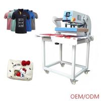 Máquina de prensa de calor semiautomática de doble estación 16x24 con paleta de cambio rápido para impresora DTF, vinilo, poliéster, camisetas de adulto y bolsas
