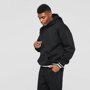 <span class=keywords><strong>En</strong></span> vente côtelé ourlet rayé à capuche survêtements vierges pour hommes - Product Image 5