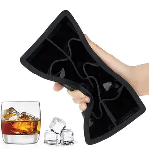 Los moldes reutilizables de bolas de hielo pueden hacer bloques de hielo rectangulares con forma de bola redonda para whisky, bandeja de cubitos de hielo de silicona con tapa