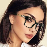 Gafas Ópticas Cuadradas de Moda para Mujer con Logotipo Personalizado, Monturas de Gafas TR90 con Bloqueo de Luz Azul para Mujer