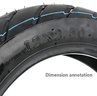 Neumático Tubeless Todoterreno de Largo Alcance 12x2.5 para Patinete Eléctrico Xiaomi Mi6 Pro, Neumático Delantero y Trasero Reforzado de 12 Pulgadas