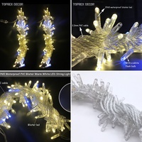 Guirlande lumineuse LED blanc chaud, fil transparent, pour Noël, mariage, décoration de fêtes, connectable, lumières scintillantes pour arbre, fournitures d'emballage
