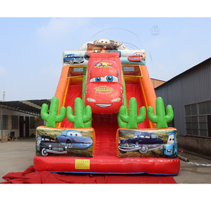 Tobogán inflable doble húmedo/seco para carreras de autos, tobogán acuático inflable, castillo inflable con soplador para fiestas infantiles - Product Image 4