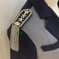 Épaulettes tactiques brodées personnalisées, insignes de grade à boucle et crochets, accessoires d'uniforme, fournisseur OEM ODM, usine