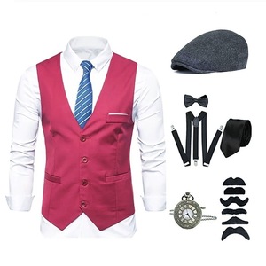 Conjunto de Chaleco, Cinturón, Sombrero y Reloj de Bolsillo Estilo Gatsby Vintage para Hombre, Disfraz de los Años 20, Talla Grande, Ropa para Banquete - Product Image 3
