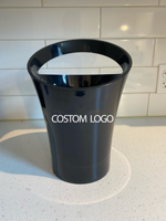 3.2L Oem Costom logo hitam bening putih pegangan tunggal Ps pendingin akrilik Imperial sampanye anggur plastik ember es untuk Bar pesta