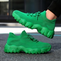 Chaussures de sport pour hommes, style sportif, talon épais et souple, tendance de la mode printemps, chaussures décontractées, semelle épaisse, plateforme supérieure, design de chaussettes personnalisable
