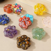 1PC Mini statue de patte de chat en pierre de cristal naturelle |   Figurine de guérison Reiki |   Amulette Feng Shui |   Cadeau décoratif pour la maison et le bureau