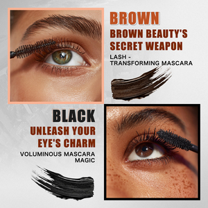 Mascara double embout waterproof, effet recourbant et allongeant, noir et brun, volume 3D, liquide pour maquillage quotidien - Product Image 5