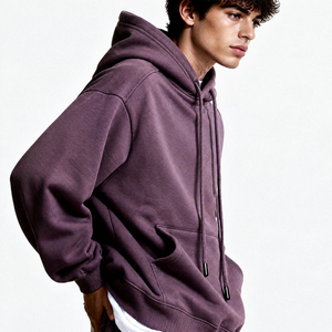 8055 High Quality Plain Unisex Oversized Fleece Hoodie <b>Set</b> Drop Shoulder Pullover Sweatshirt Jogger Pants 2 Piece Sweatsuits - Product Image 3