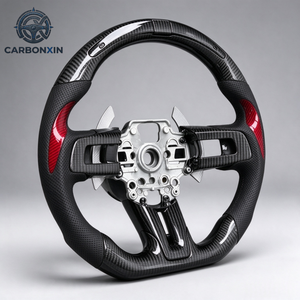 Volant en fibre de carbone forgé sur mesure pour Ford Mustang Gt 350 S550 S650 S197 Ecoboost 2005-2009 2024 Sans airbag - Product Image 2