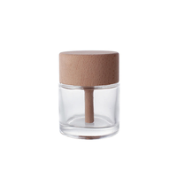 Flacon d'arôme rond vide de haute qualité 50 ml avec couvercle en bois, flacon de parfum pour voiture, désodorisant pour voiture, flacon de parfum pour voiture vide