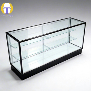 Vetrina Espositiva Moderna per Negozi con Illuminazione LED, Design Ecologico, Base Bianca e Telaio in Alluminio Nero, Visione Completa - Product Image 5