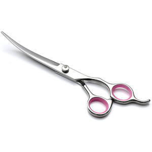Juego de tijeras para peluquería canina de 7 piezas, tijeras curvas de acero inoxidable para cortar el pelo de perros, diseño práctico - Product Image 2
