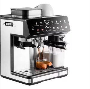 Machine à expresso semi-automatique avec moulin intégré et réservoir à lait, style italien, à une touche, pour la maison et le bureau - Product Image 5