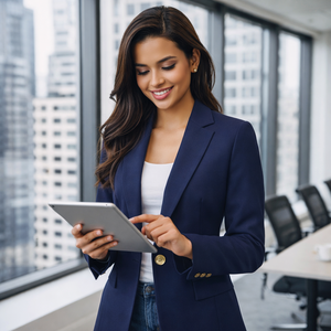 Blazer sur mesure pour <span class=keywords><strong>femme</strong></span> en lin pur <span class=keywords><strong>bleu</strong></span> <span class=keywords><strong>marine</strong></span>, avec un seul bouton doré, revers cranté, manches longues, coupe ajustée, style business décontracté - Product Image 3