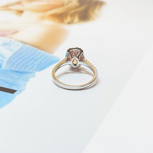 Anillo de Boda de Oro Blanco de 14k/10k/9k con Diamante Cultivado en Laboratorio Clásico Certificado por IGI en Color Rosa Elegante, Joyería para Fiestas - Product Image 6