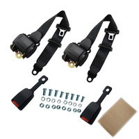 Ceintures de sécurité de haute qualité, ceinture de sécurité universelle à 3 points avec boucle rigide incurvée et câble d'avertissement, accessoires pour ceinture de voiture