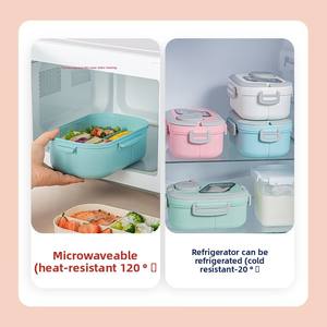 صناديق غداء بلاستيكية حرارية مزدوجة الطبقة بسعة 1100 مل، صندوق بينتو قابل للتسخين في الميكروويف، حاوية طعام خالية من المواد الضارة - Product Image 4
