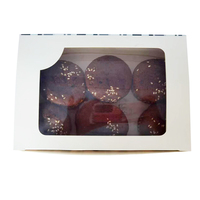 Boîte à emporter jetable en gros pour snacks, emballage alimentaire avec fenêtre transparente, carton ivoire 350 g/m² recyclable, pour muffins, donuts, gâteaux, sushis, personnalisable