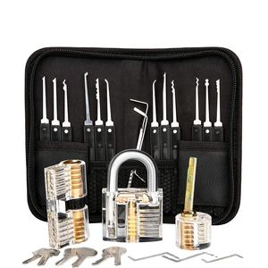 Outils de cueillette de serrure en acier inoxydable de pratique transparente 17 pièces choix de serrure avec <span class=keywords><strong>cadenas</strong></span> - Product Image 1