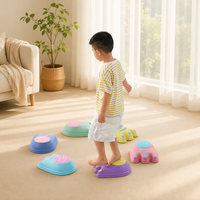 Nouveau design, jouets d'intégration sensorielle pour enfants, parc de trampoline à obstacles en plastique écologique pour jeux intérieurs, thème traversée de rivière