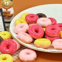 25mm Coloré Donut Résine Flatback Cabochon pour Diy Scrapbook Crème Colle Téléphone étui Épingle À Cheveux Décoration Réfrigérateur Aimant