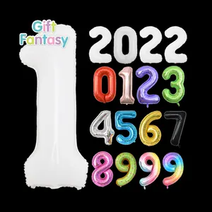 40 인치 거대한 도넛 젤리 colo 번호 풍선 유백색 흰색 디지털 호일 풍선 생일 파티 풍선에 대한 새로운 디자인