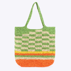 New Generation Hair Contrast Bag Design Casual Large Capacity <b>Square</b> Shoulder Straw Woven Two Women's Bag Tanjing - Product Image 6