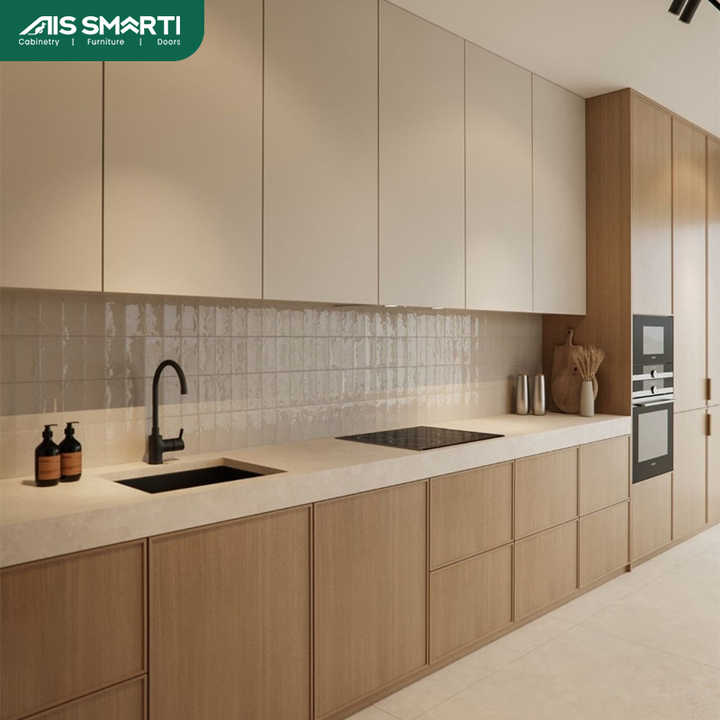 AIS 2025 Brown Melamine Modern Design Home Kitchen Cupboard Set Lacquer ...